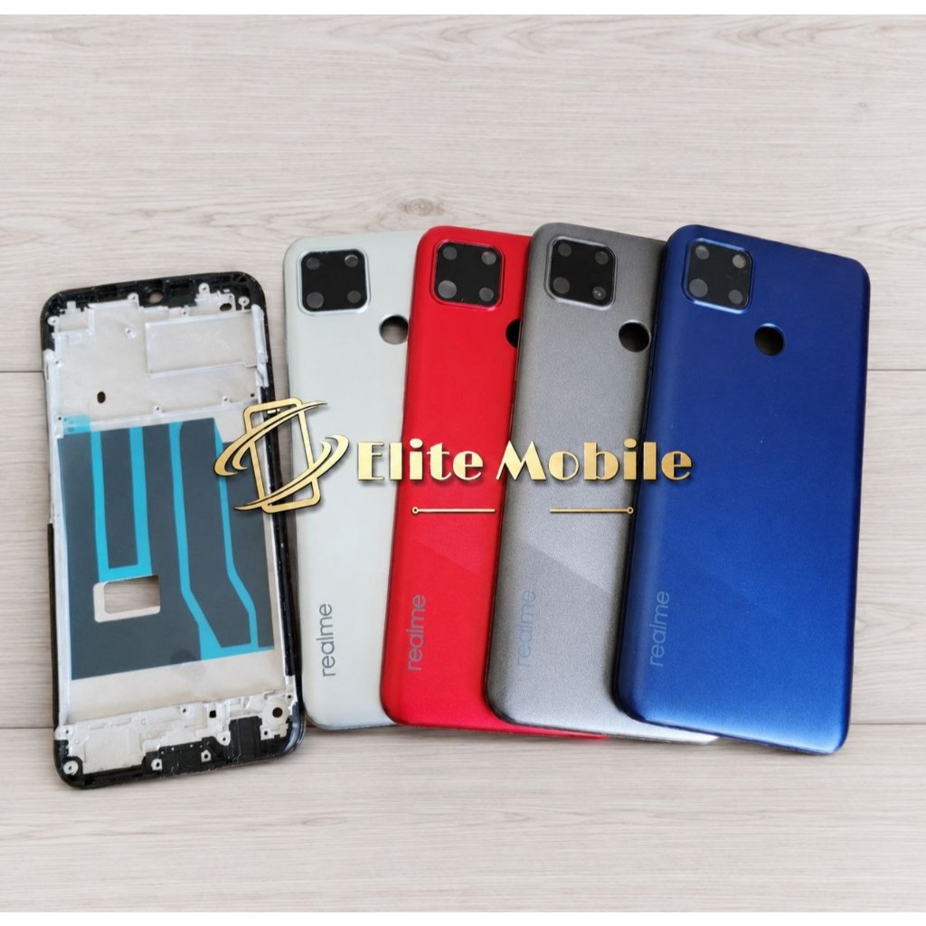 Casing Kesing Fullset Realme C12 RMX2189 Backdoor + Frame Lcd Cesing Housing Fulset + Tombol