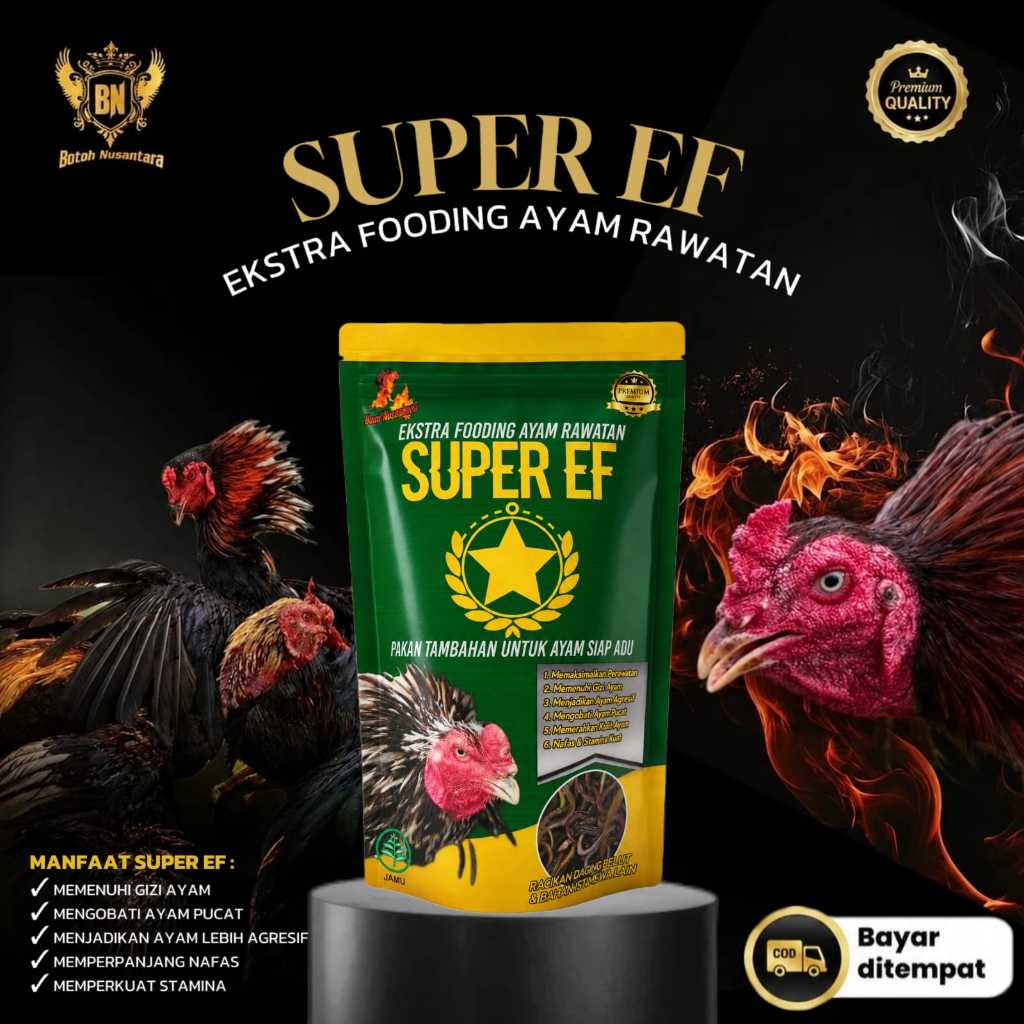 Extra fooding ayam aduan SUPER EF vitamin stamina otot nafas tenaga nafsu makan maksimal