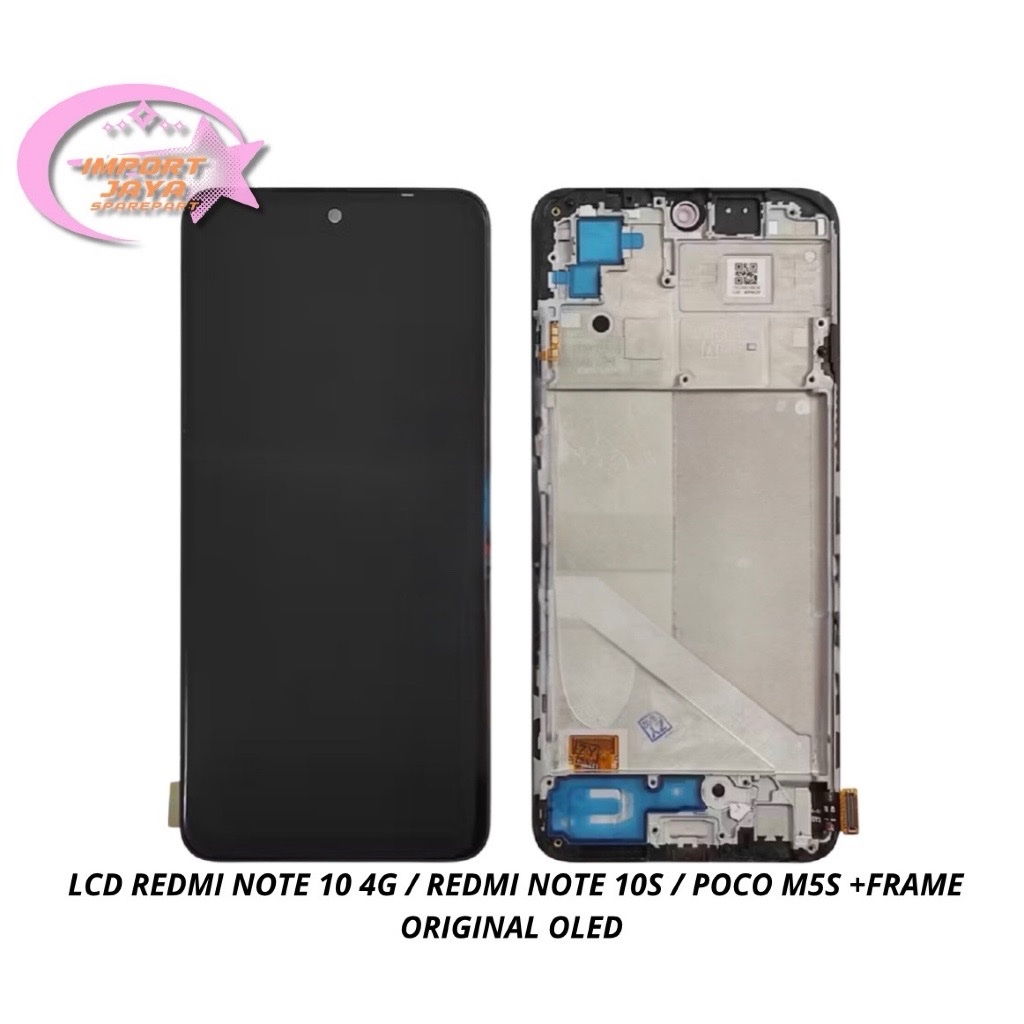 [ORIGINAL] LCD REDMI NOTE 10 4G / NOTE 10S / POCO M5S - LCD FULLSET + FRAME