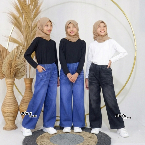 Celana Jeans Skena Anak Perempuan // Celana Kulot jeans anak perempuan skena 6-14 Tahun // Kulot jea
