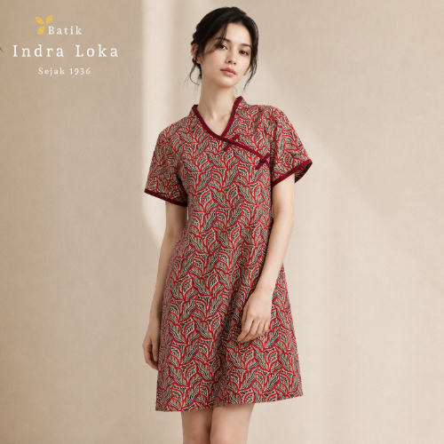 Batik Indra Loka – Women Batik Dress 100% Cotton - Baju Batik Wanita