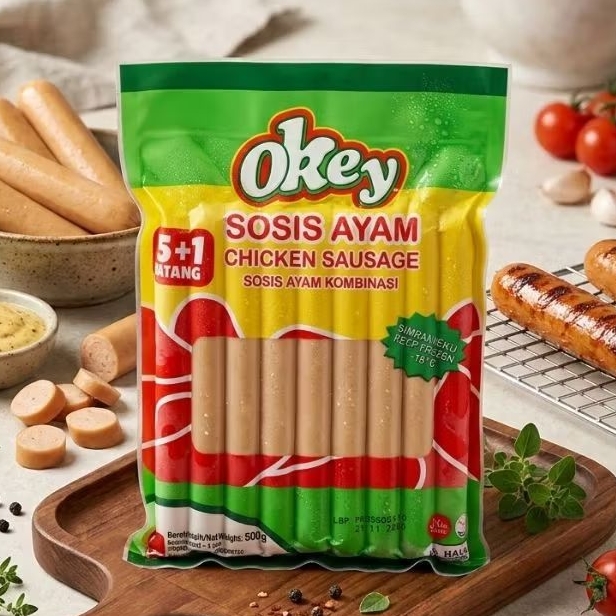 okey sosis ayam 500gr/sosis ayam okey