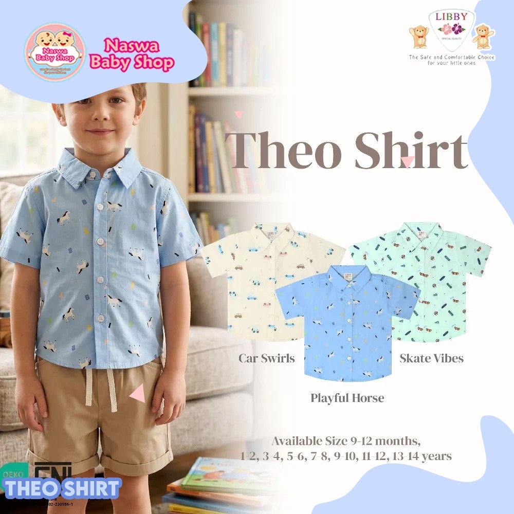 Libby Theo Shirt Atasan Kemeja Fashion Anak Cowok