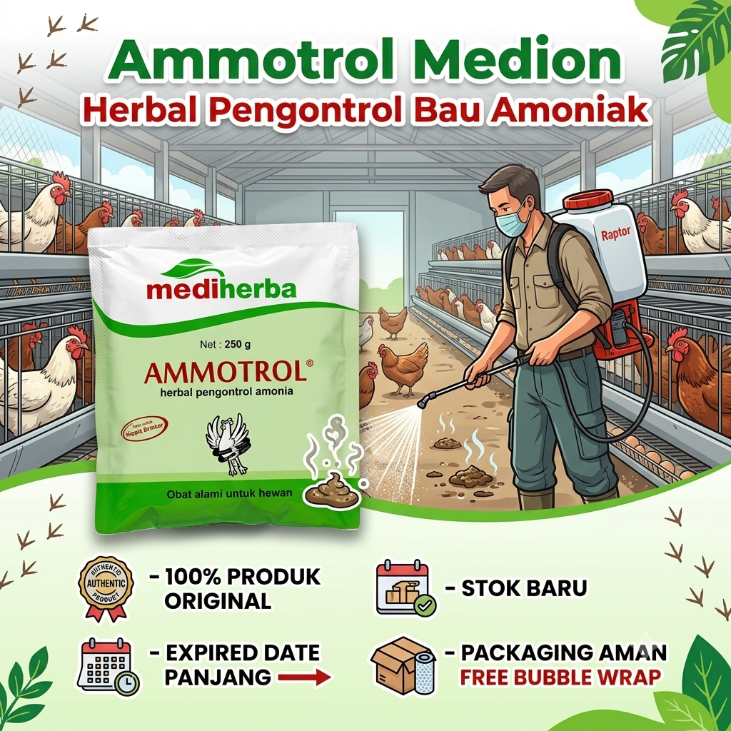AMMOTROL 250 GRAM MEDION MENGURANGI BAU AMONIAK PADA KANDANG