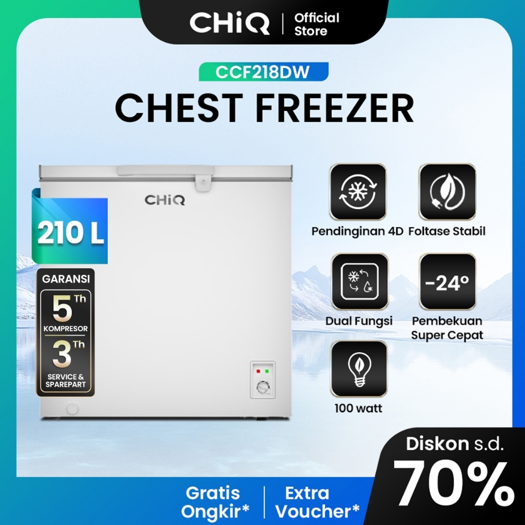 CHiQ Chest Freezer CCF 218DW [210 LITER]