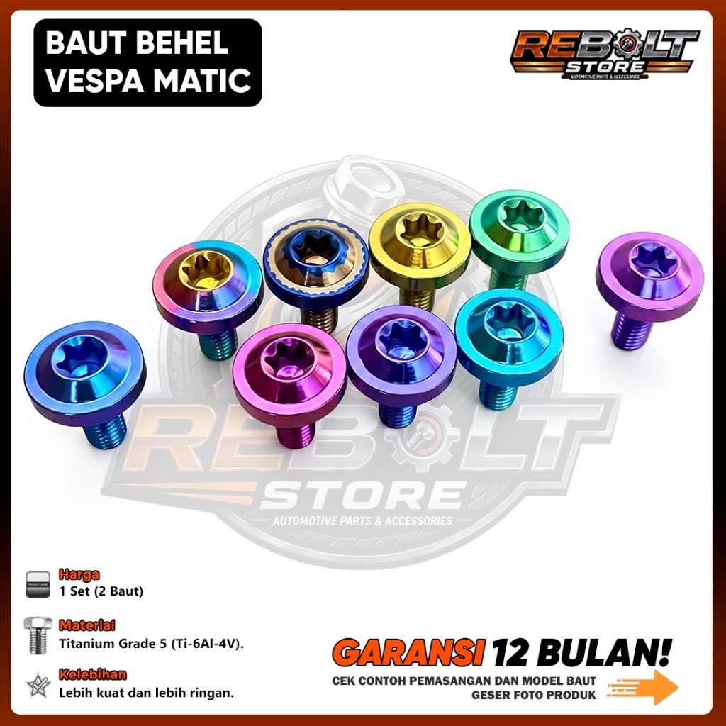 Baut Titanium Behel Vespa GR5 REBOLT