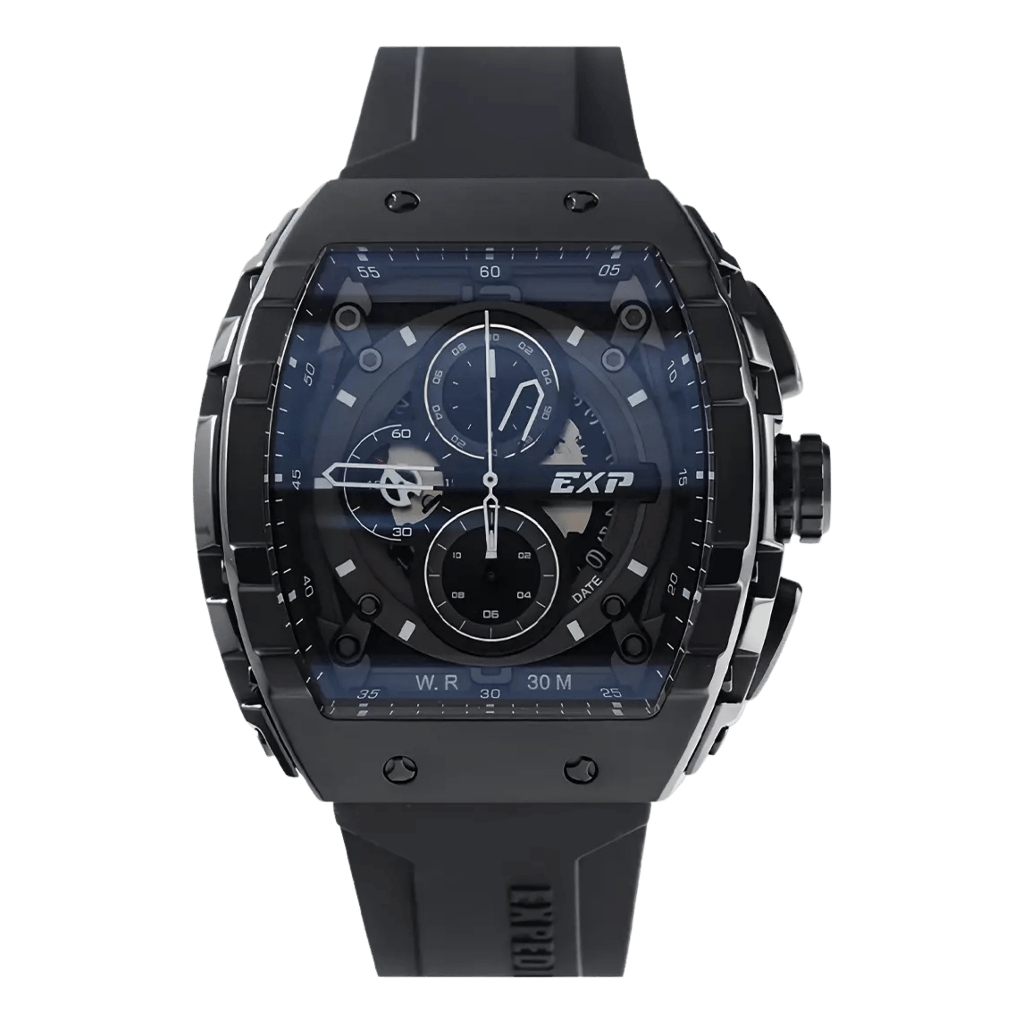 Galery Jam Tangan Expedition E 6782 MCRIPBA Full Black Rubber Strap