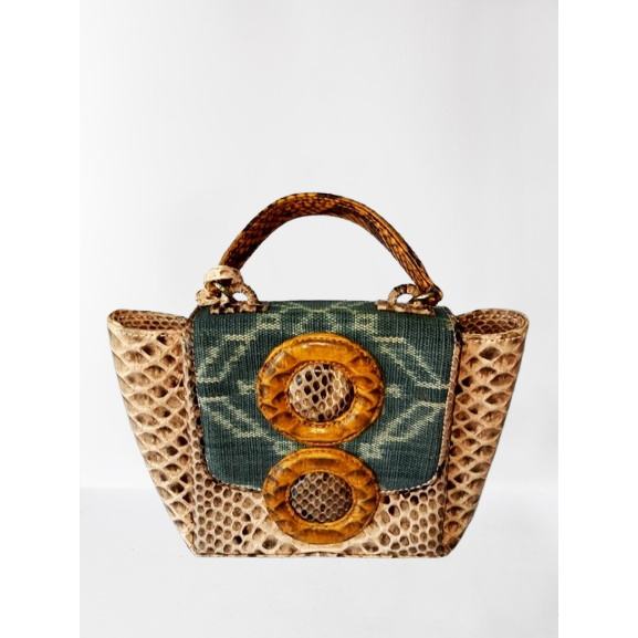 Tas Handbag Original WARNATASKU Motif Snake Kombinasi Etnik Unik Premium