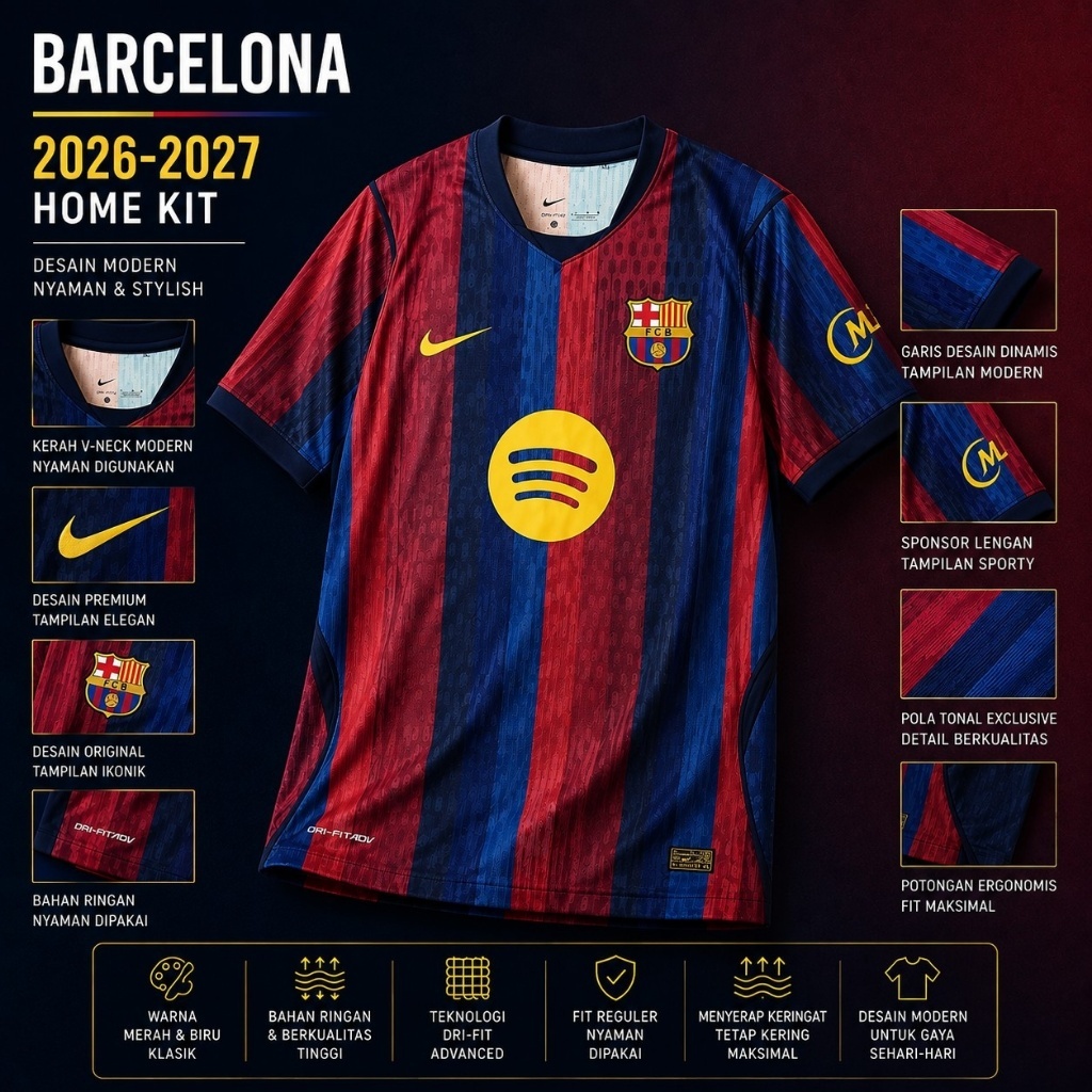 JERSEY BARCELONA HOME PLAYER ISSUE 2026/2027 BARCA HOME PI