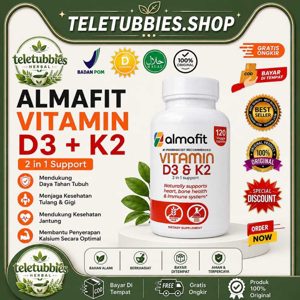 ALMAFIT VITAMIN D3 K2 | Vitamin Kesehatan Jantung | Kesehatan Otot Tulang Sendi