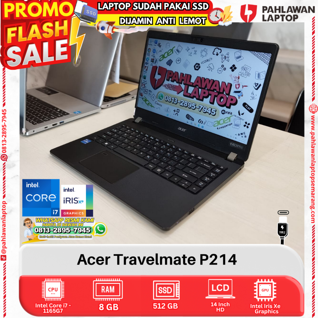 LAPTOP ACER Travelmate P214 Core i7 GEN 11 RAM 8GB SSD 512GB
