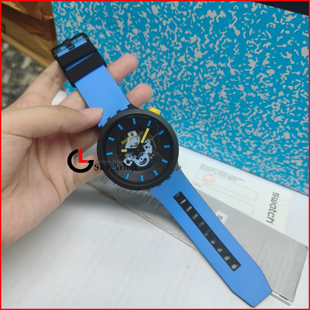 SWATCH SB03B108 Big Bold Jam Tangan Pria Analog Original