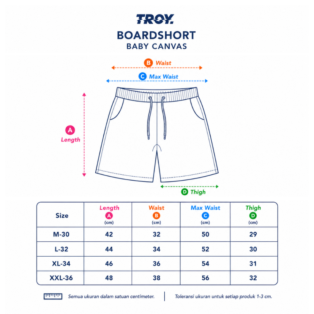 Troy Company Boardshort Dark Grey Memora - Celana Pendek Pria Polos Abu Gelap BBC 3311