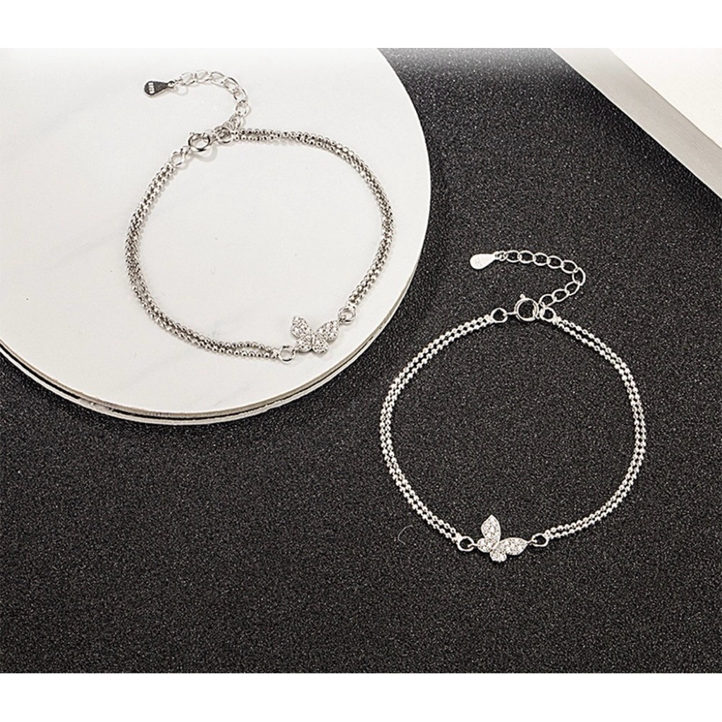 KFS Gelang Titanium Wanita Kupu Berlian Anti Karat