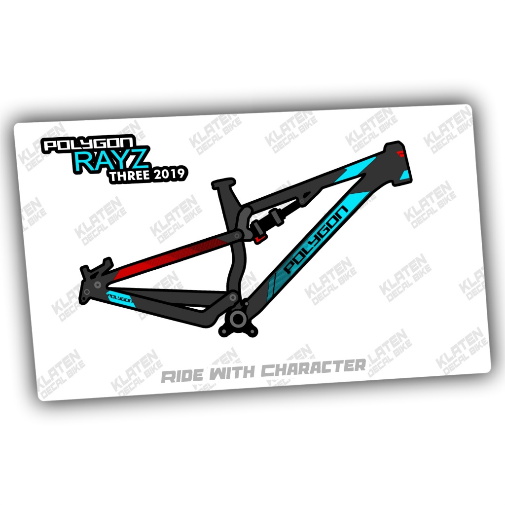 Decal Frame POLYGON RAYZ 3 2019 KLAX INDUSTRIES Stiker sepeda