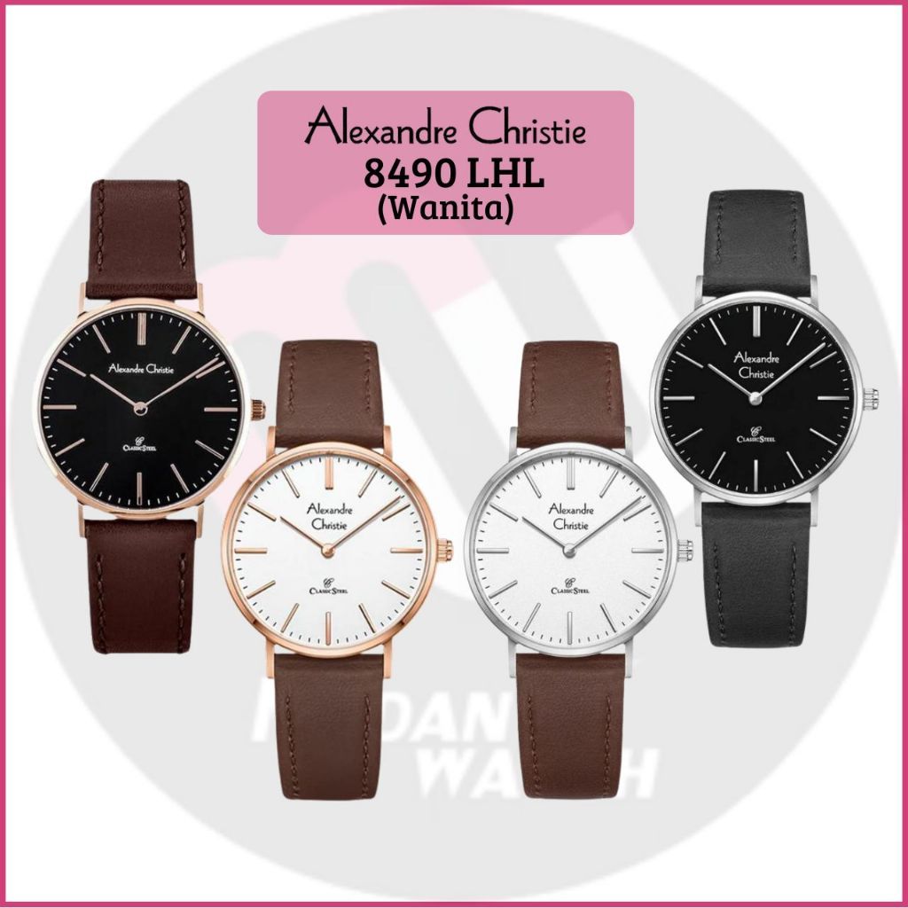 Jam Tangan Wanita Analog Alexandre Christie 8490LH AC8490 AC 8490 LH 8490 Original Garansi Resmi