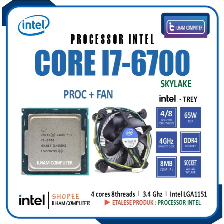 Processor Intel Core i7 6700 + Fan Intel I i7-6700 LGA 1151 Skylake