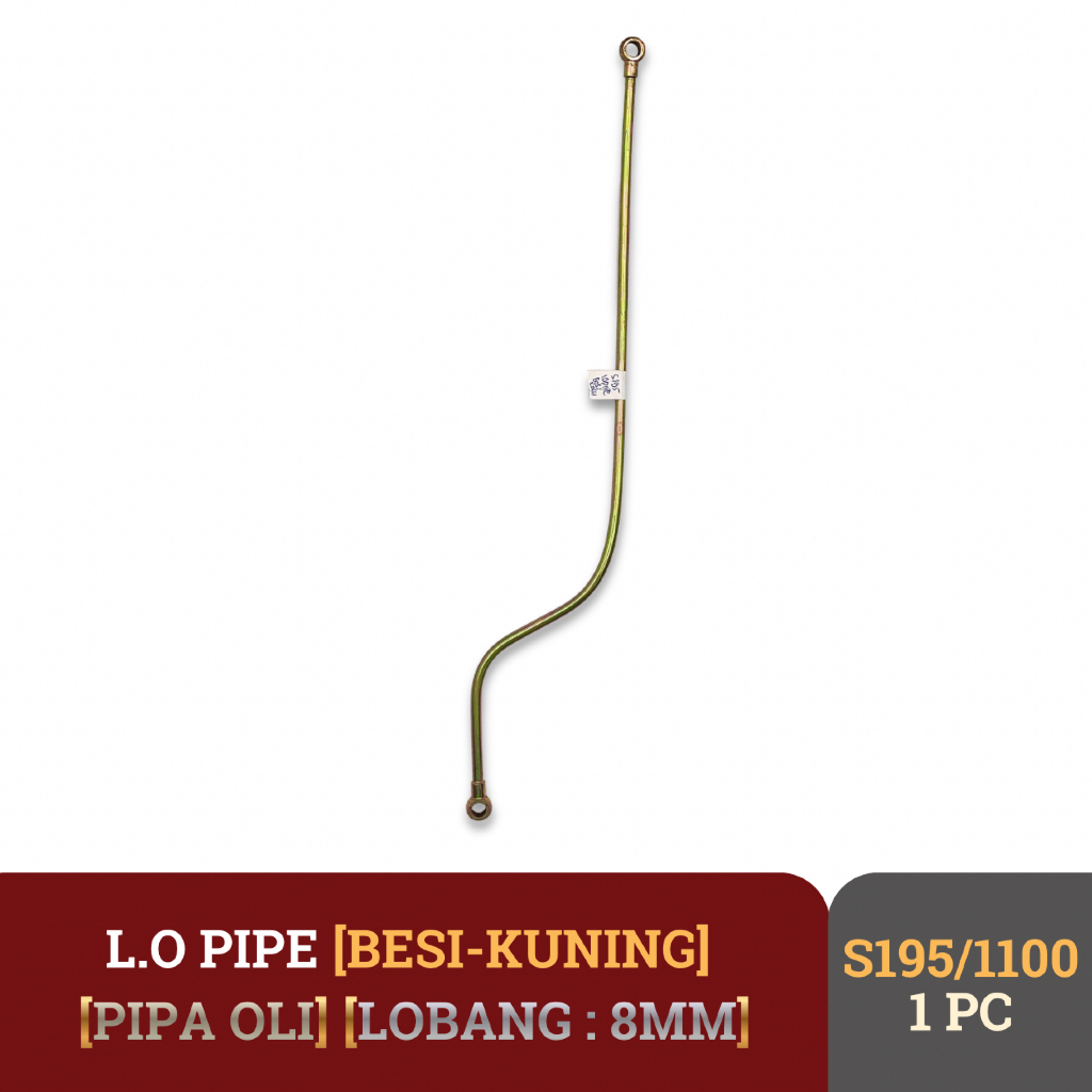 LUB OIL PIPE DONGFENG S195 S1100 12PK 16PK SELANG PIPA OLI MESIN DIESEL S195 S1100 BESI KUNING