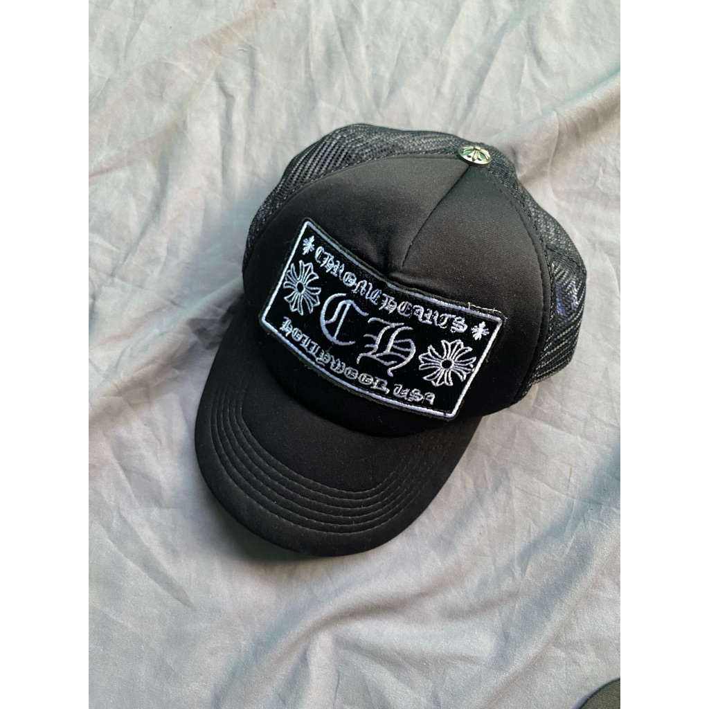CHROME HEARTS Topi Trucker USA Second-Hand Motif Chrome Hearts