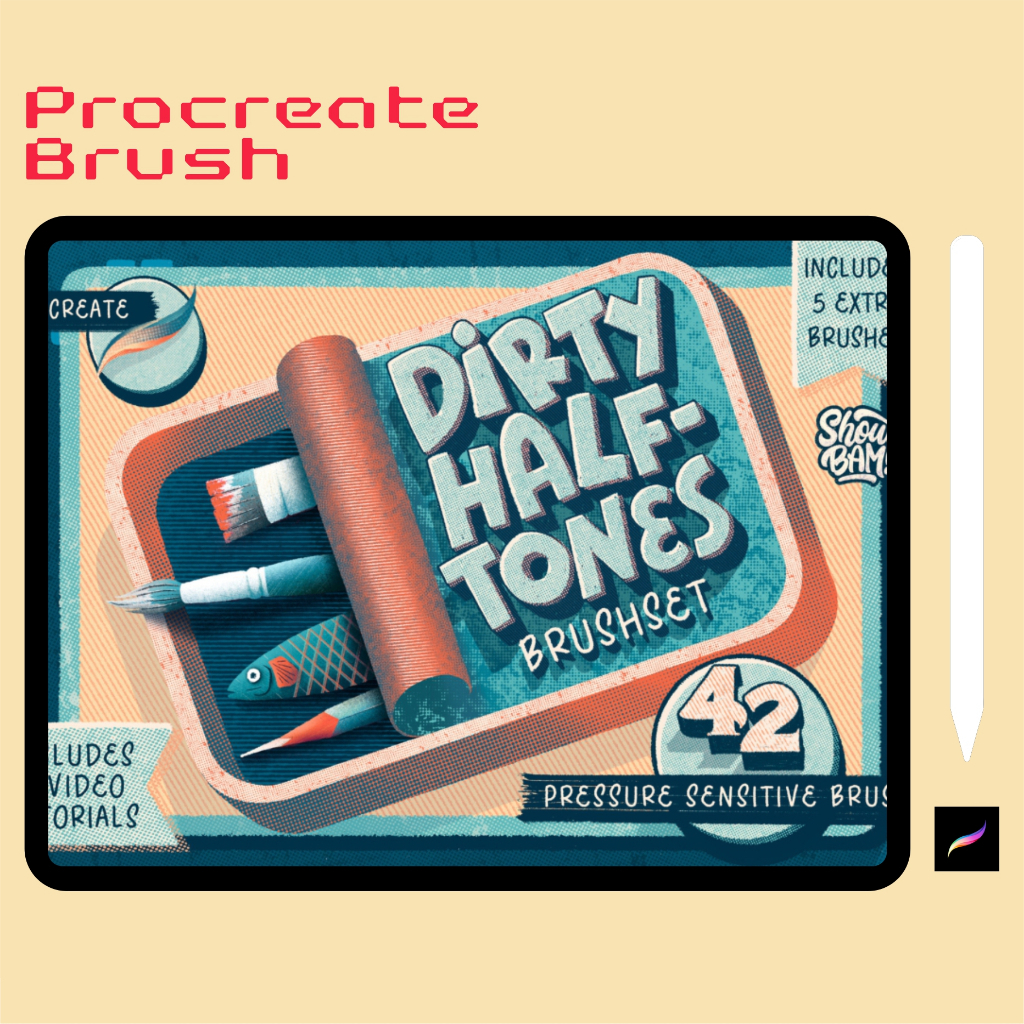 Procreate Brush - CreativeMarket Dirty Halftones Brush