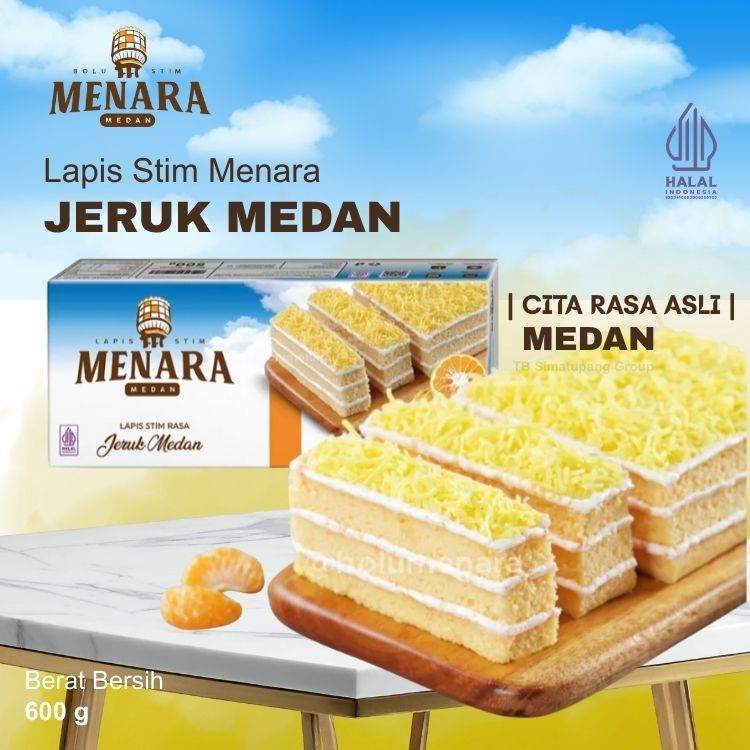 Bolu Menara Lapis Stim Jeruk Medan - 500gr