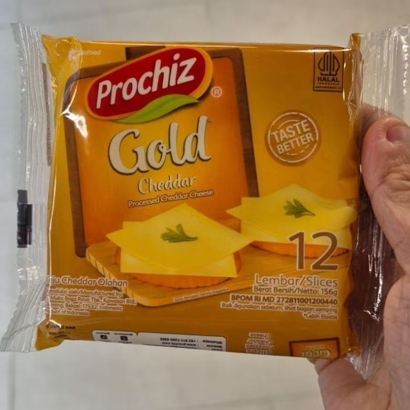 PROCHIZ GOLD Slices Cheddar Keju Cheese Keju  ( 12 slices ).