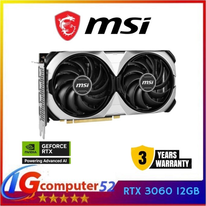 MSI GeForce RTX 3060 VENTUS 2X 12G OC DDR6 - 12GB