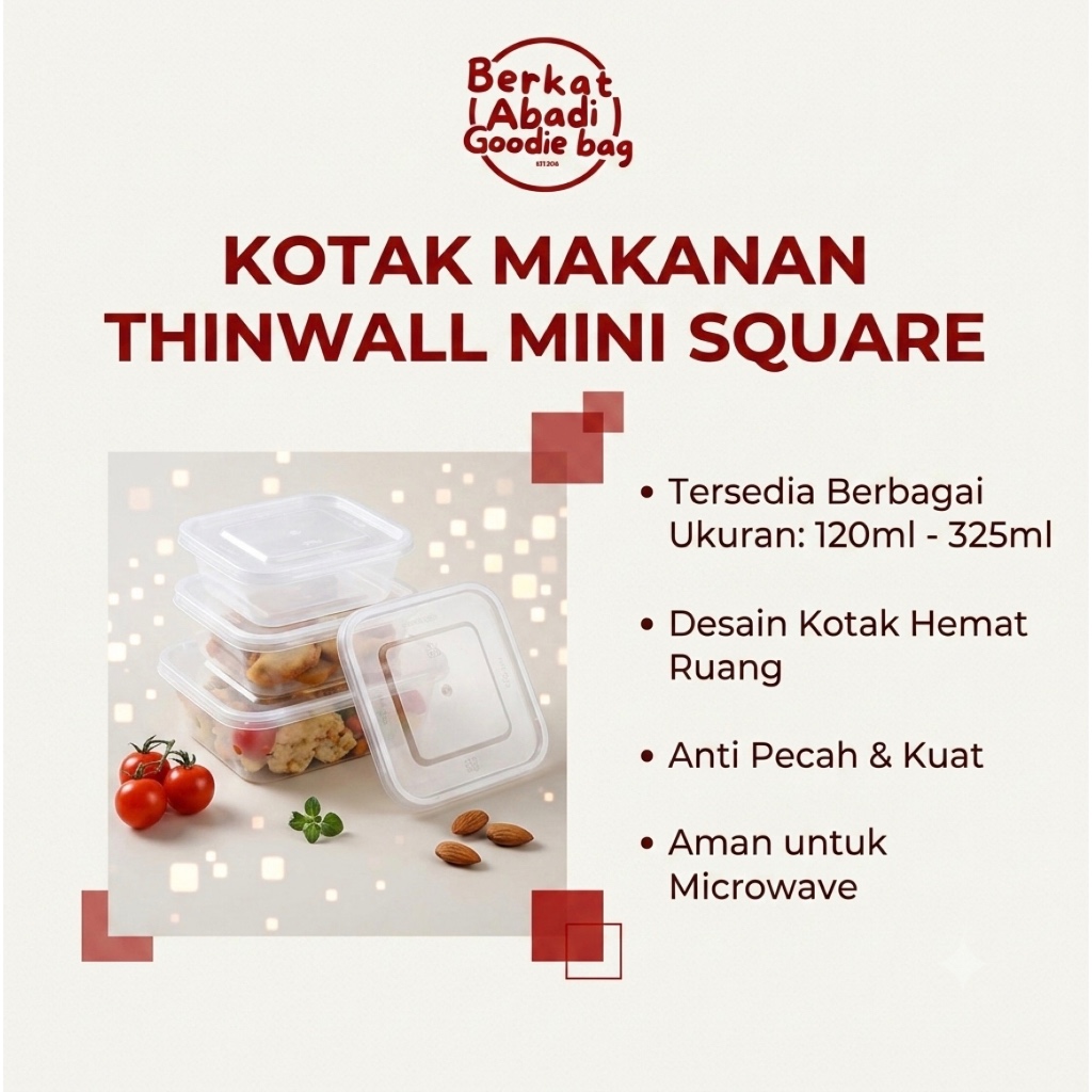 [25 BIJI] thinwall thin wall merk DM ORI square 120ml 150ml 200ml 250ml 260ml 325ml 350ml 500ml / th