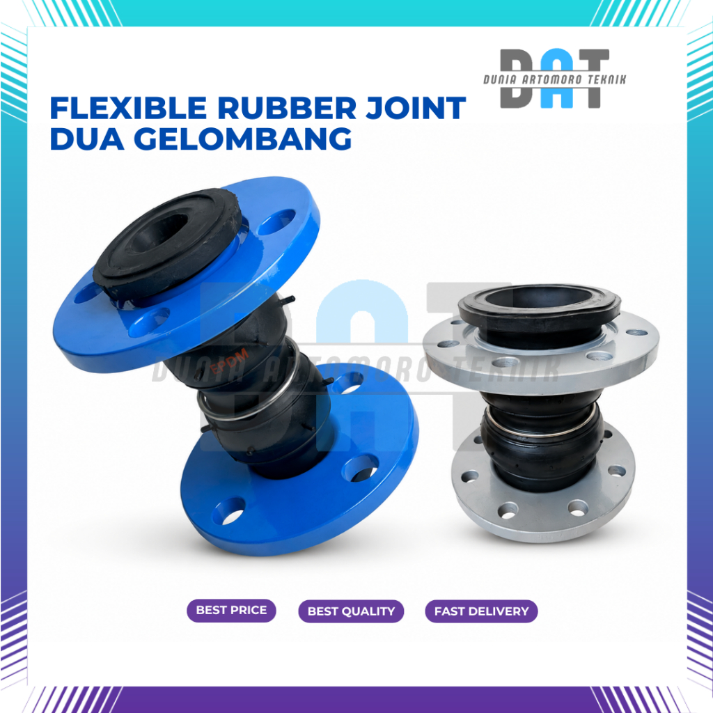 2" Rubber Flexible Joint Dua Gelombang Flexible Rubber Joint Flange ANSI 150 Size 2 Inch
