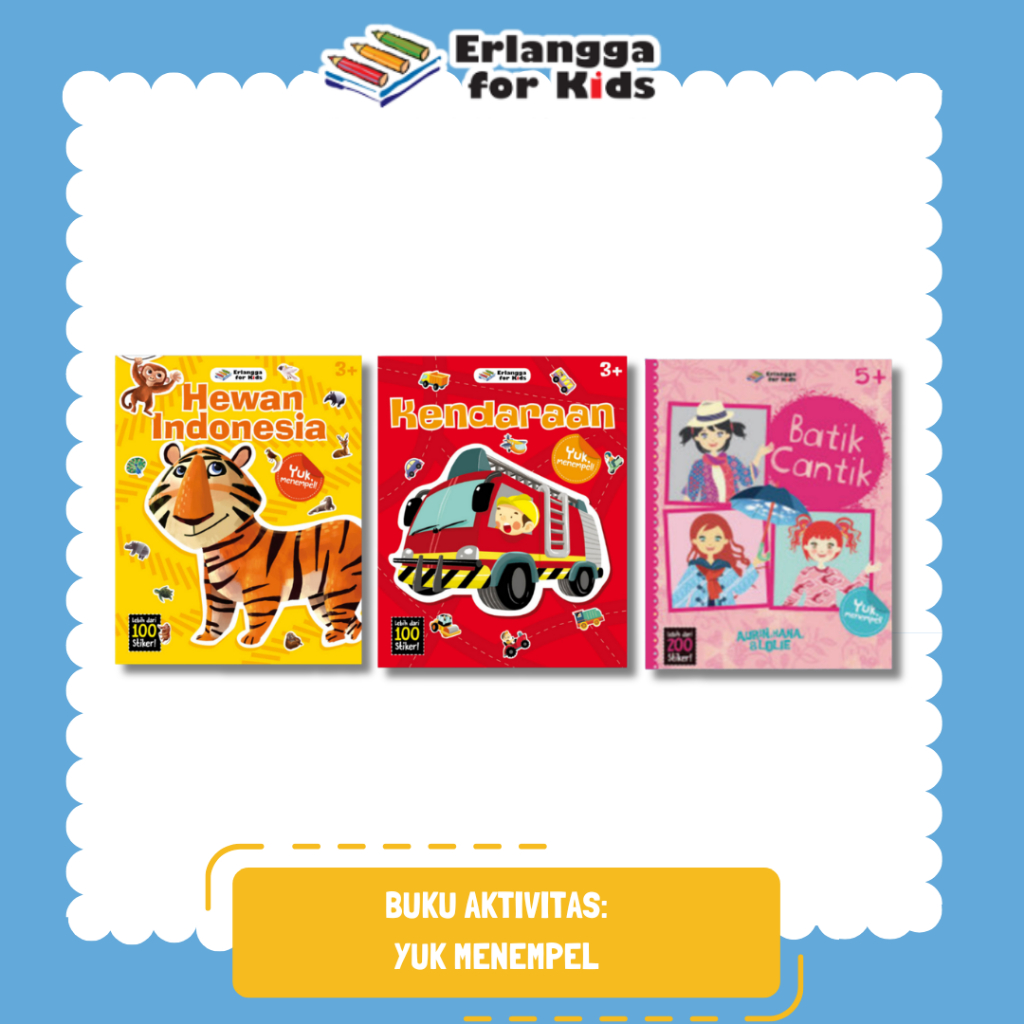 [Erlangga] Buku Stiker Anak: Yuk Menempel