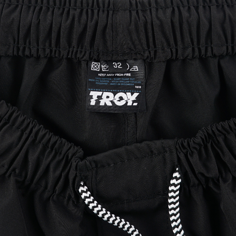 Troy Company Boardshort Black Handwriting - Celana Pendek Pria Hitam PTD 2177
