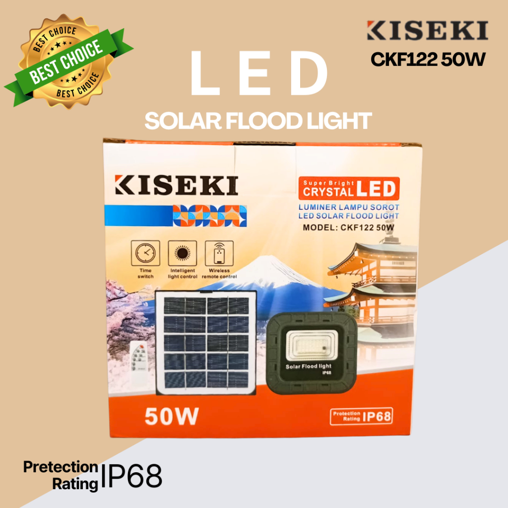 Kiseki Lampu Sorot Solar Panel / Tenaga Surya 50Watt, 100Watt, 200Watt, 300Watt