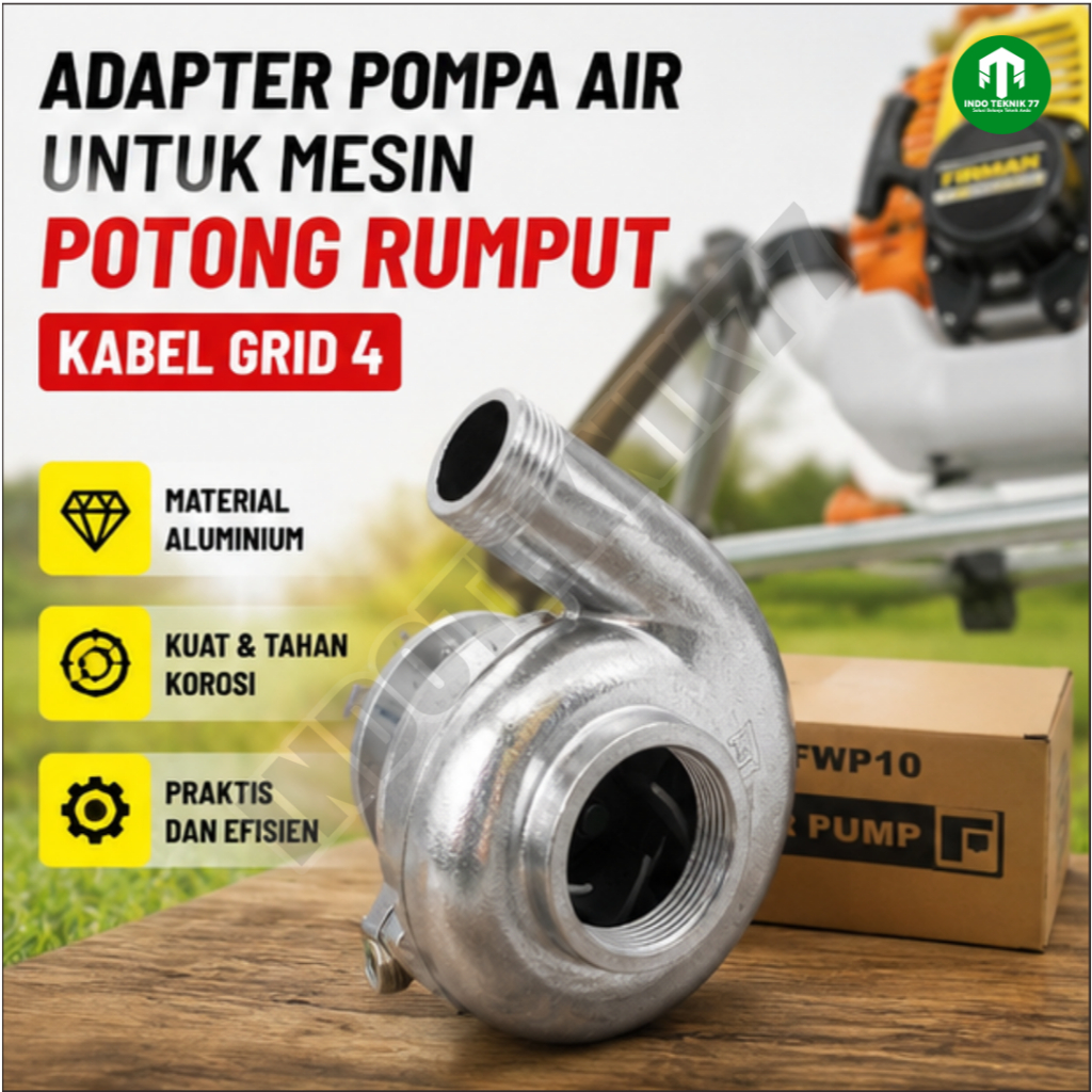 Firman FWP 10 SURI 4 / Adapter Adaptor Pompa Air Untuk Mesin Potong Rumput Kabel Grid 4 / Water Pump