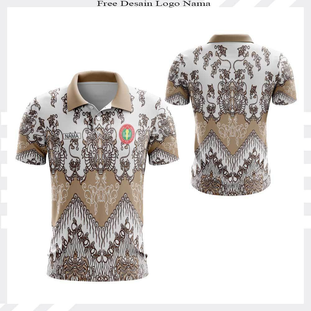 Kaos Polo PGRI Hitam Motif Batik PGRI Baju Wangki Olahraga Guru PGRI Premium - Free Desain