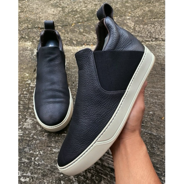 LANVIN SLIP ON MIDDLE LEATHER - 100% AUTHENTIC - SIZE 41,5 - SEPATU SLIP ON SNEAKERS ITALY