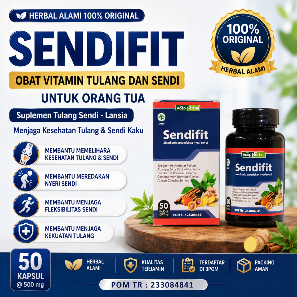 Sendifit Obat Vitamin Tulang dan Sendi untuk Orang Tua - Suplemen Tulang Sendi - Lansia - Menjaga Ke