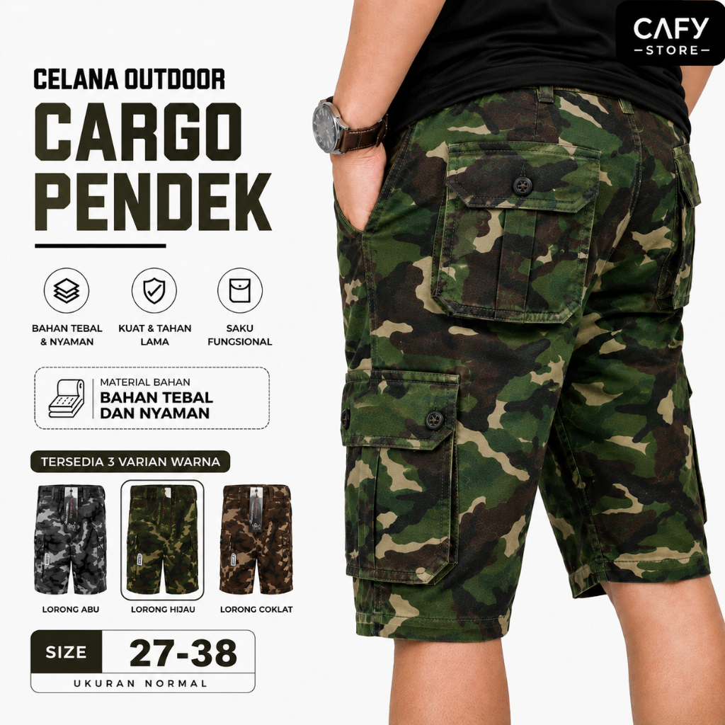 CAFY STORE - CELANA PRIA DEWASA CELANA CARGO LORENG PENDEK CELANA ARMI CELANA LORENG PENDEK CELANA T