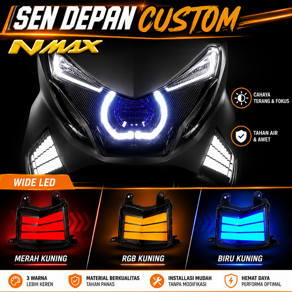 Sen SEIN Depan Custom Garis Yamaha NMAX Sein Led Model Wide Pnp NMAX Old