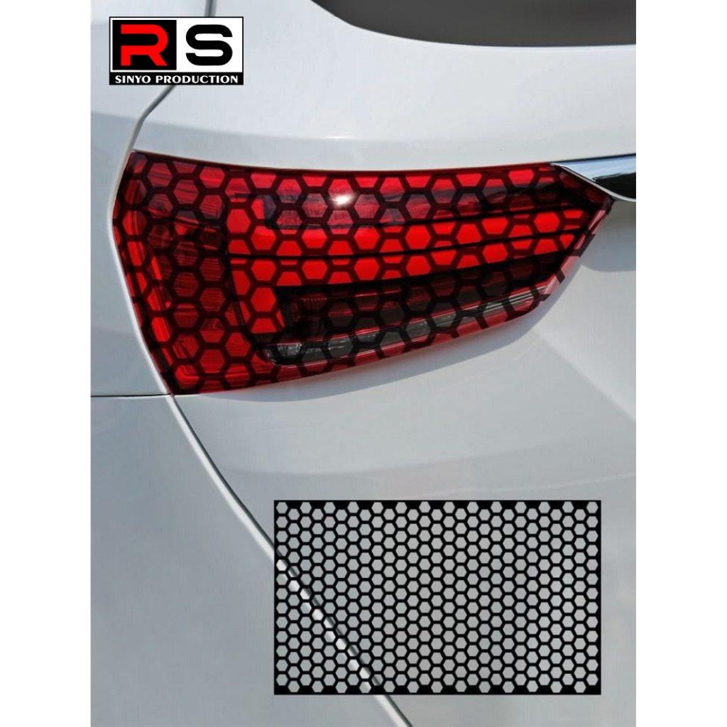 STICKER LAMPU MOBIL HEXAGONAL STICKER LAMPU REM MOBIL