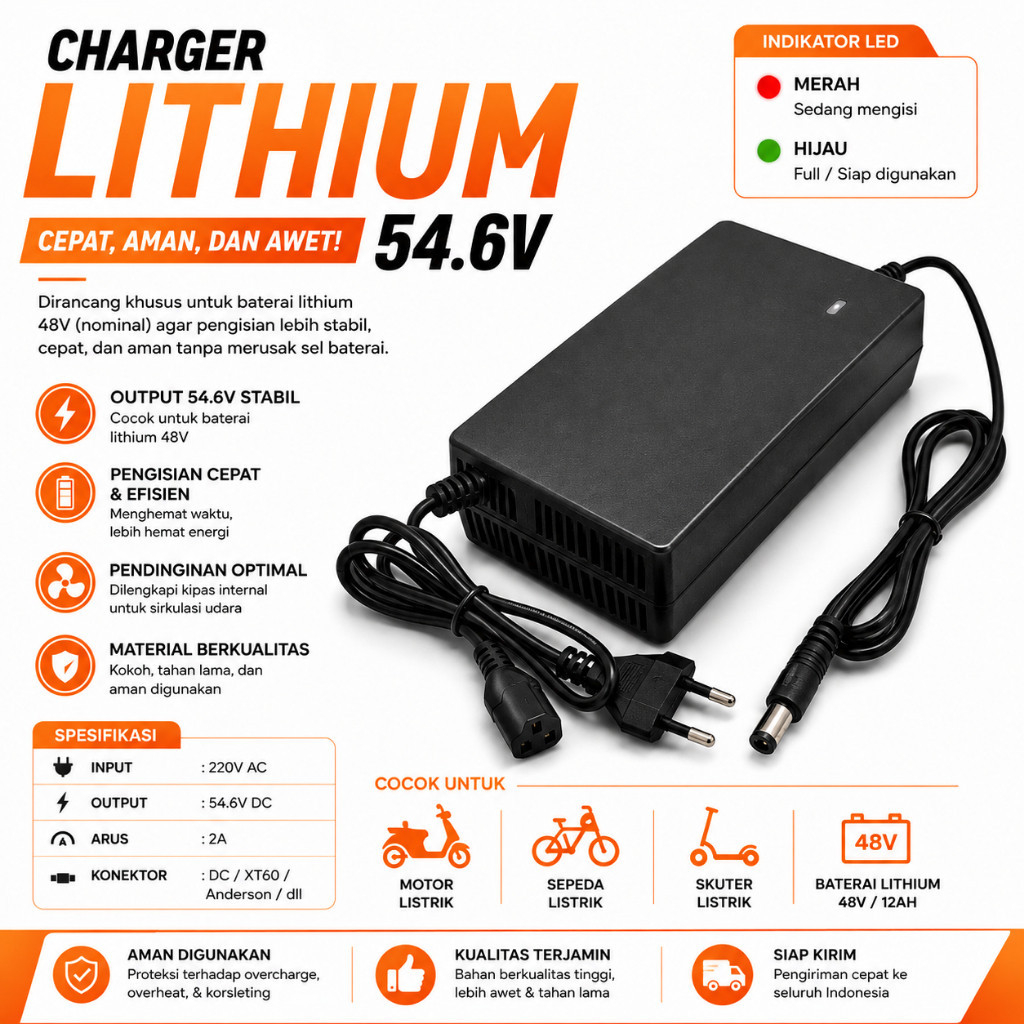 CHARGER LITHIUM Ofero Sepeda listrik