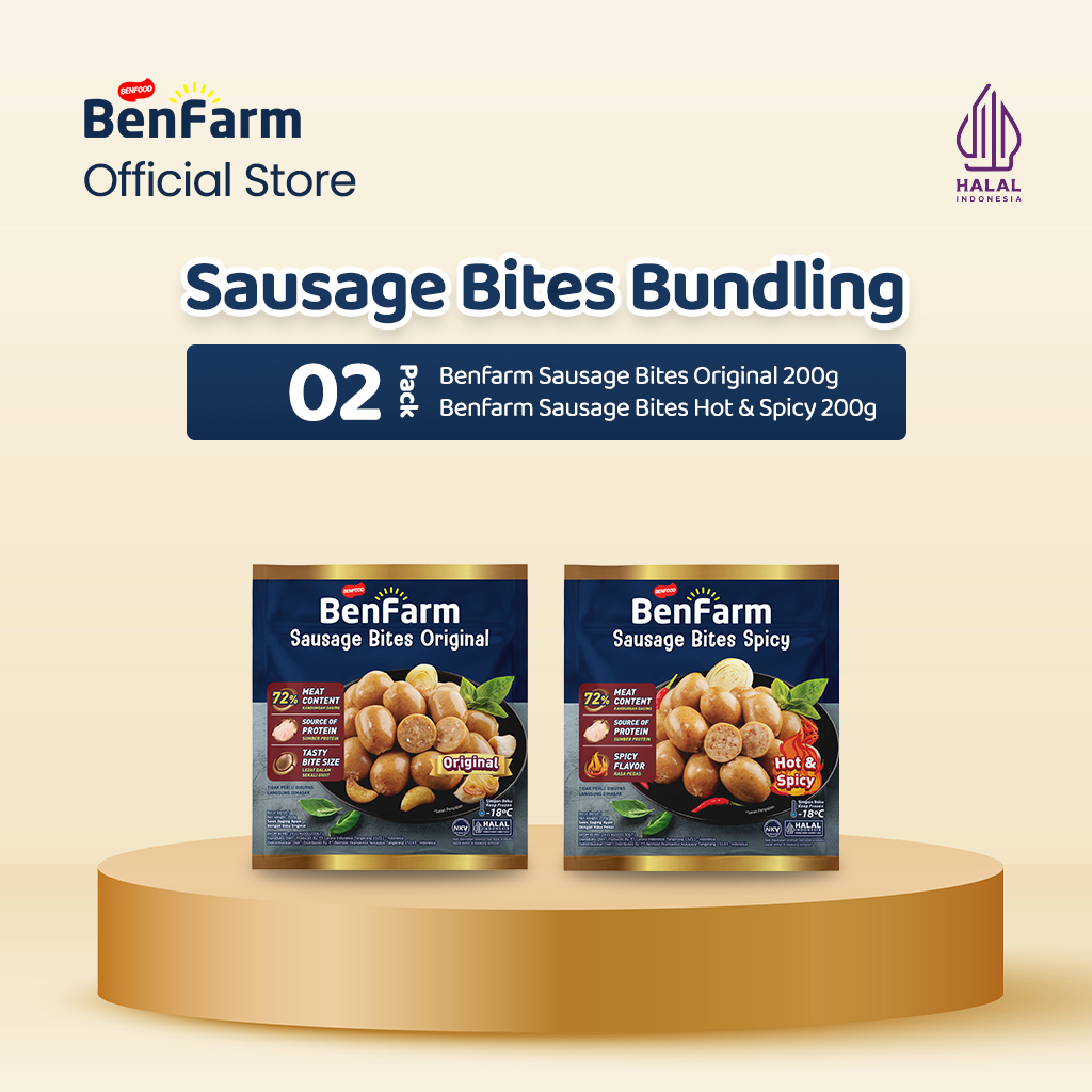 Benfarm Sausage Bites Hot and Spicy & Sausage Bites Original Package