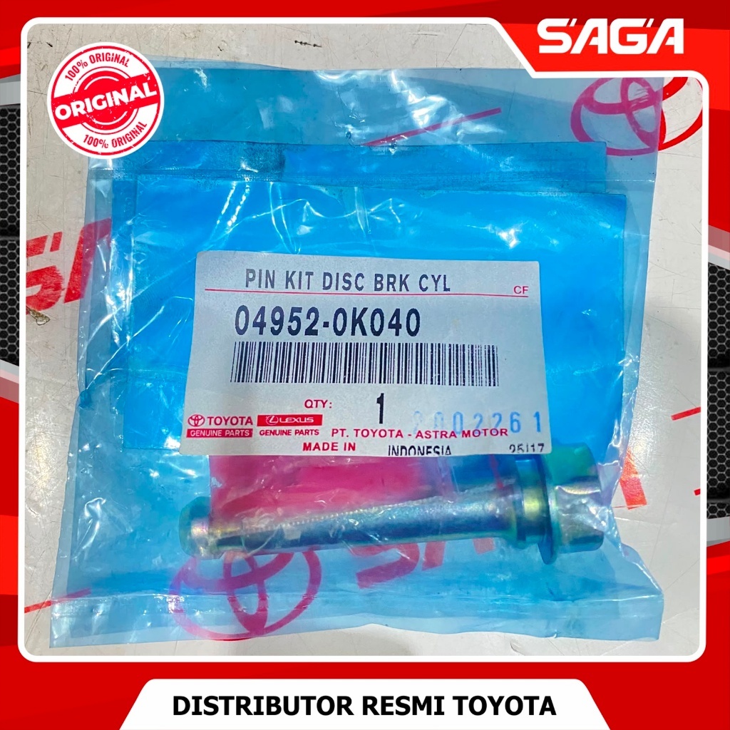 SAGA | Pin Kit Kaliper Boot Disk Brake Depan Bawah Innova Reborn Original 04952-0K040