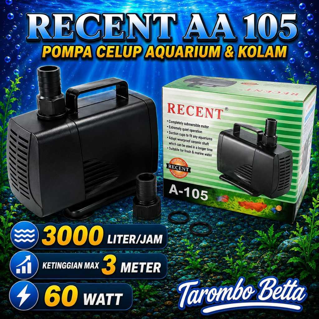RECENT AA 105 - Pompa Air Celup Kolam Ikan Aquarium Aquascape AA105