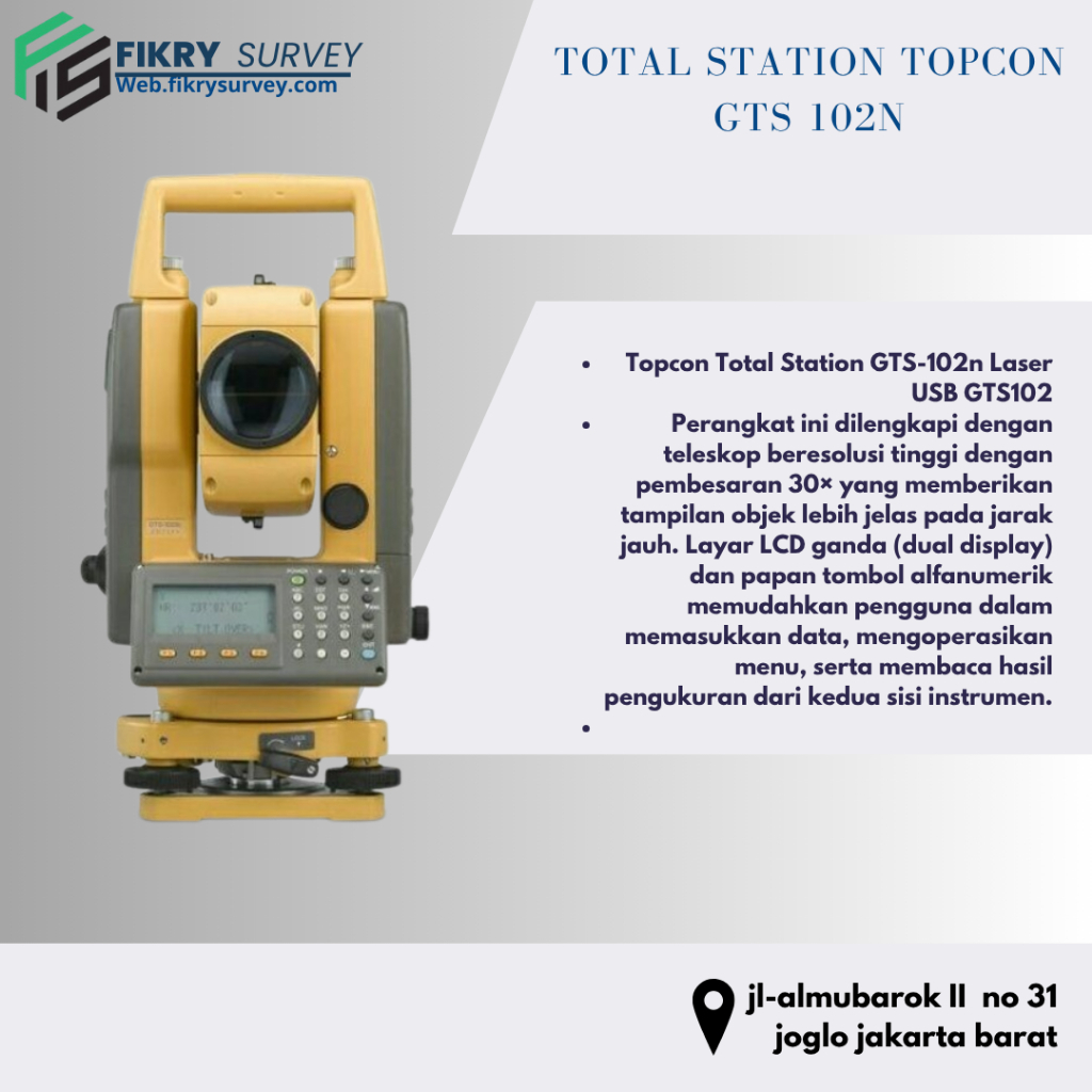 Total station Topcon GTS 102N bekas /GTS 102n
