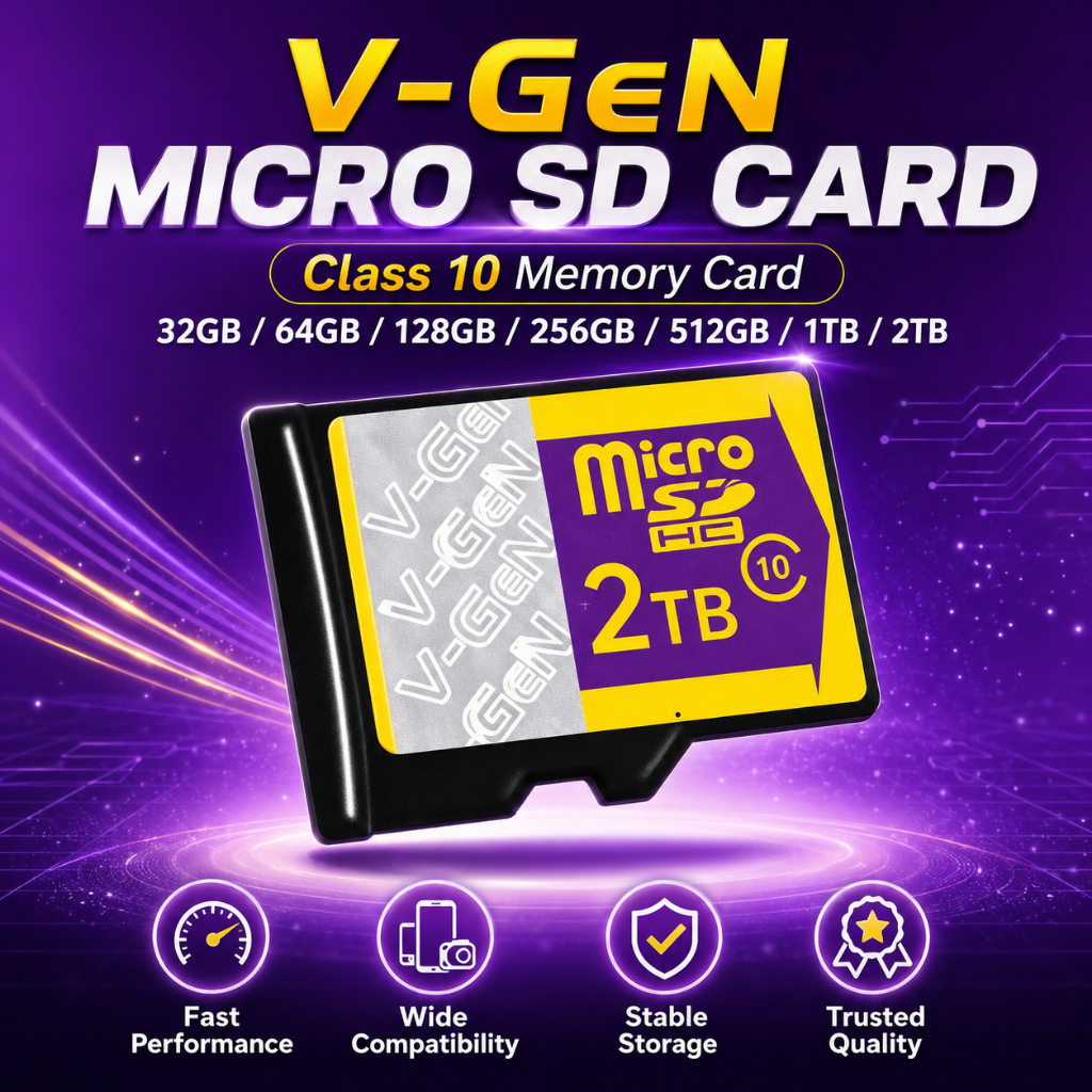 V-GEN Micro SD Vgen 8GB 16GB 32GB 64GB 128GB Kelas 10 Kelas 10 TURB0 SERIES Kartu Memori Asli Resmi 