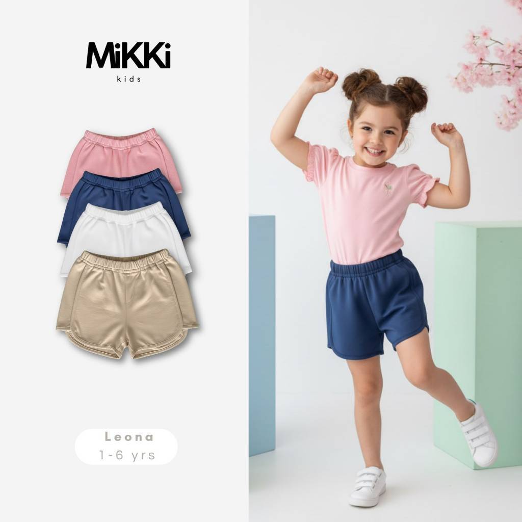 Mikki - LEONA Comfort Short Pant Daily Wear Celana Cewe Bahan Katun Hanami Super Lembut 1-6 Tahun