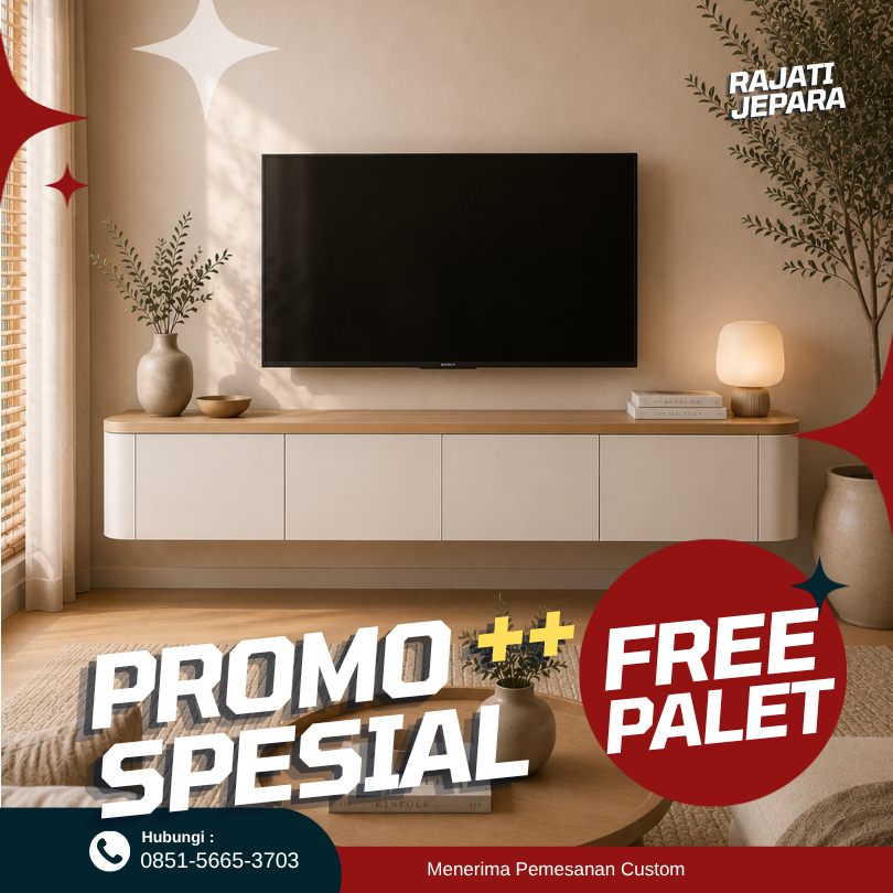 Rajati Lemari TV Minimalis – Buffet TV Modern & Rak Tempat TV Serbaguna untuk Ruang Keluarga – Bahan