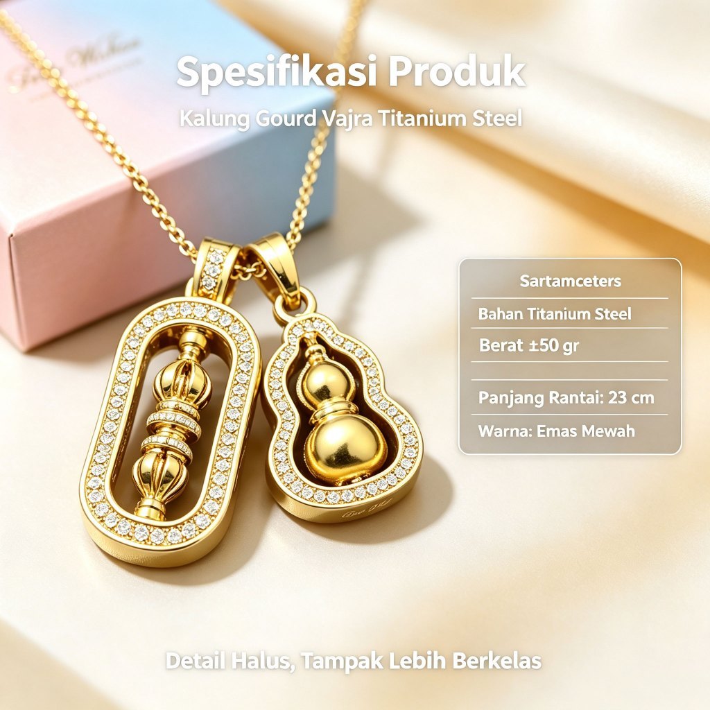 Exquisite Necklace: Titanium Steel Vajra Gourd Pendant Necklace — Suitable as a Birthday or Annivers