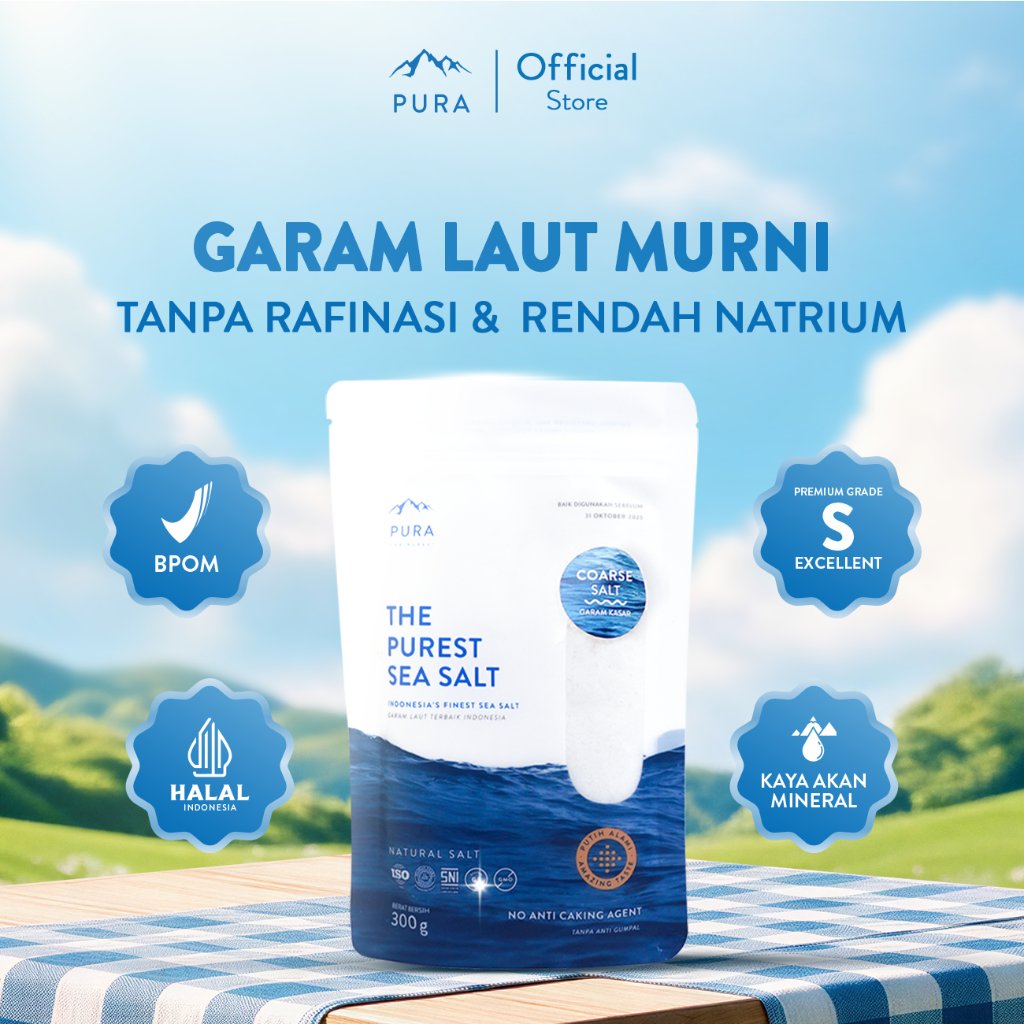 Pura Sea Salt Coarse (300gr) - Garam Laut Kasar - Garam Organik - Garam Natural - Garam Laut Alami -