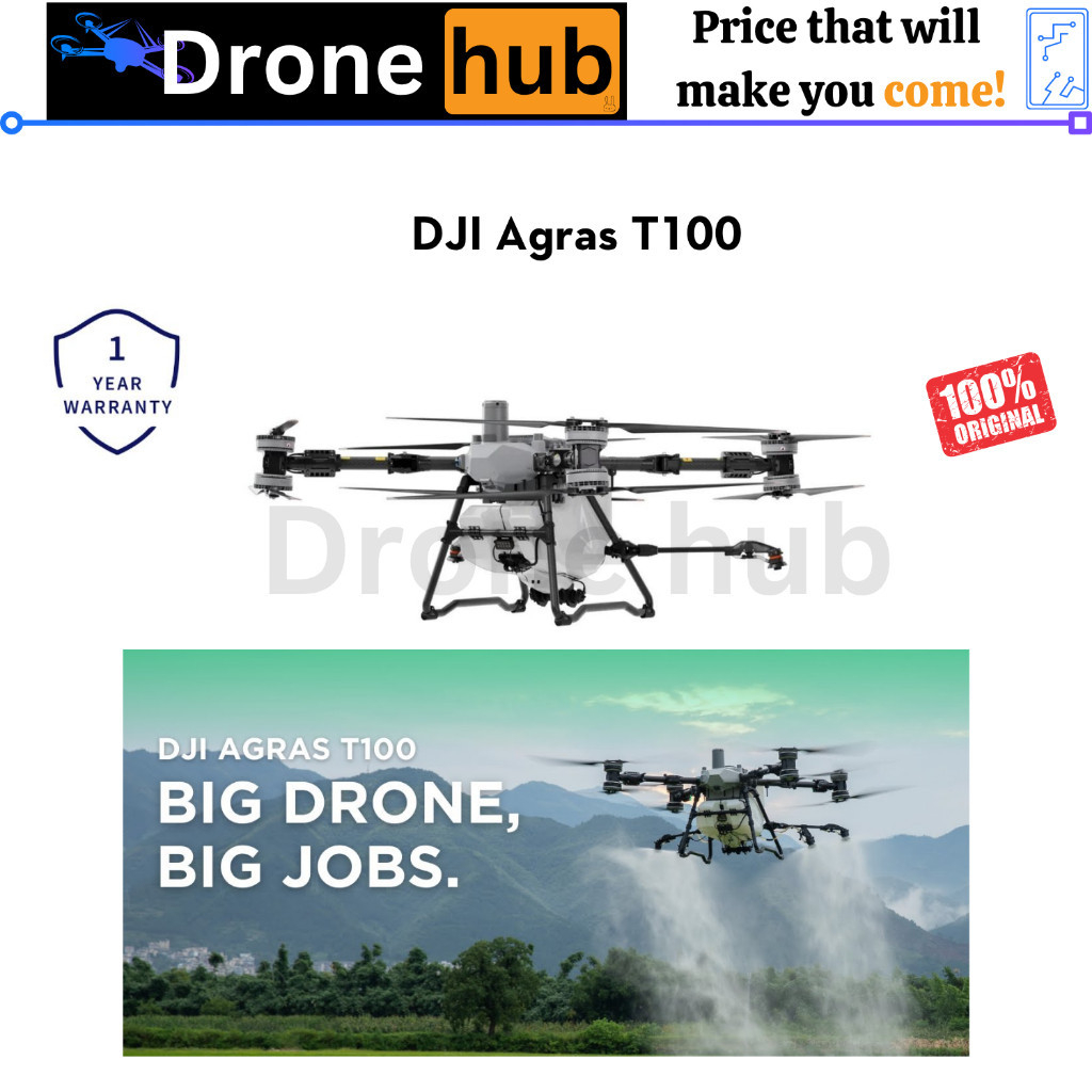 DJI Agras T100 Drone Pertanian Agriculture Drone Spraying Agriculture Drone DJI Agras T100 Drone Sem